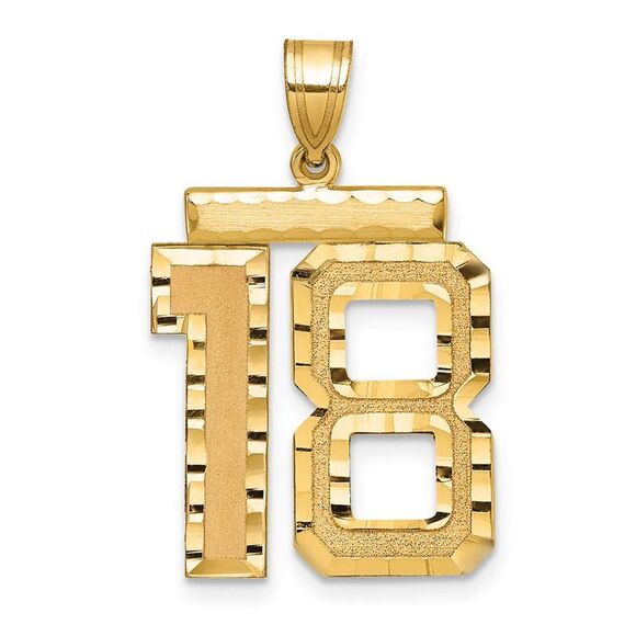 14k Yellow Gold Varsity Collection Large D/C Pendant Number 18